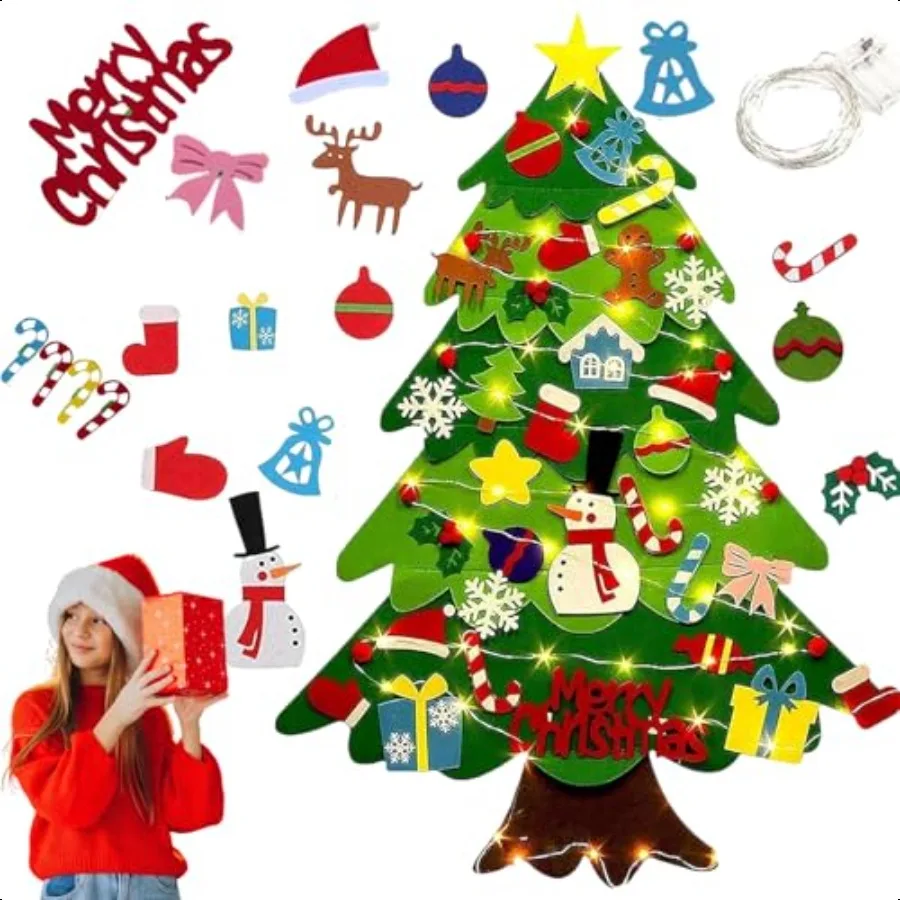 

Montori Felt Christmas Tree for Toddlers Montori Christmas Tree Montori Christmas Tree Felt with Lights Ideal DIY Felt Christma