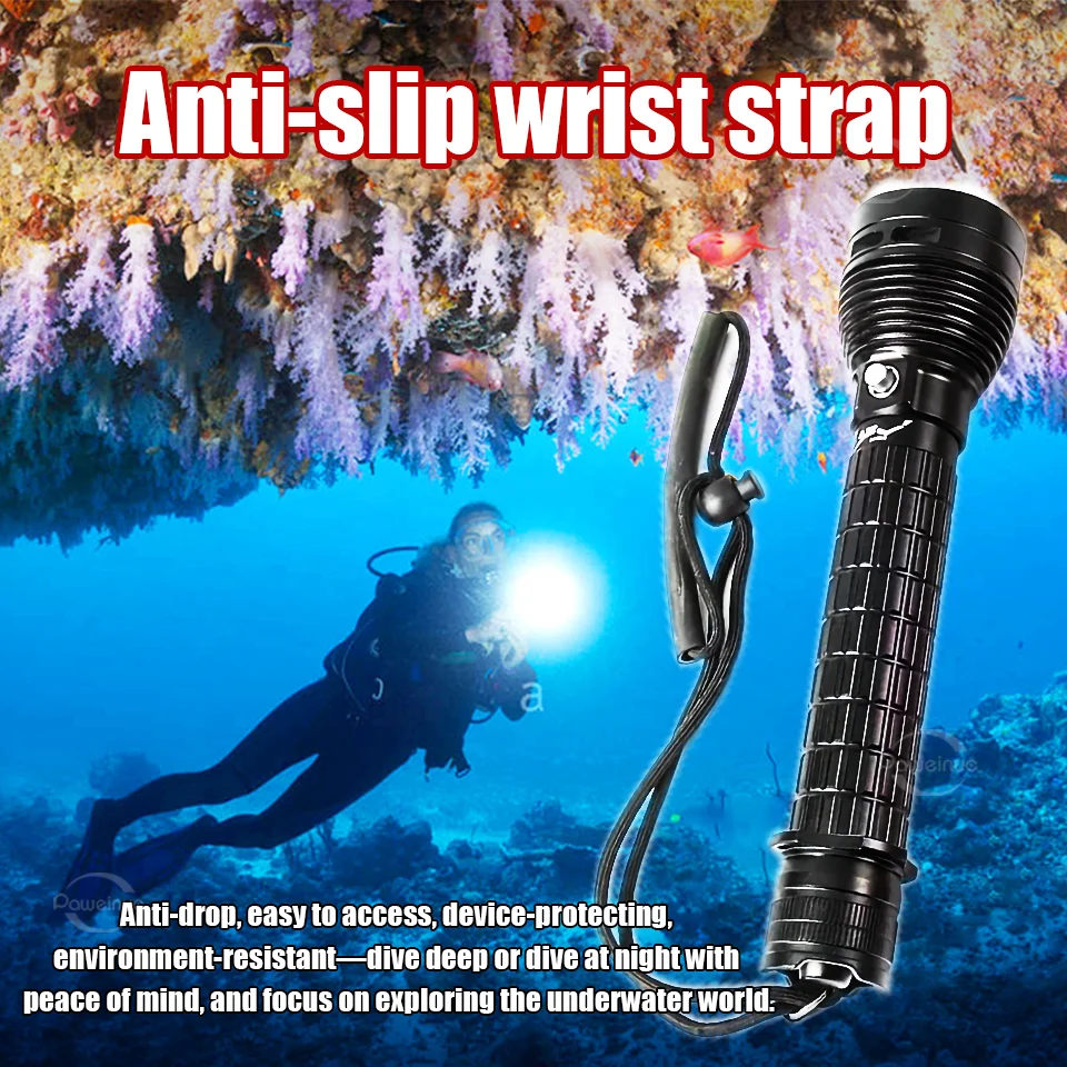 1000LM Upgrade XHP360 Diving Flashlight Powerful Profession Underwater Lantern Rechargeable Dive Torch IP8 Waterproof Scuba Lamp