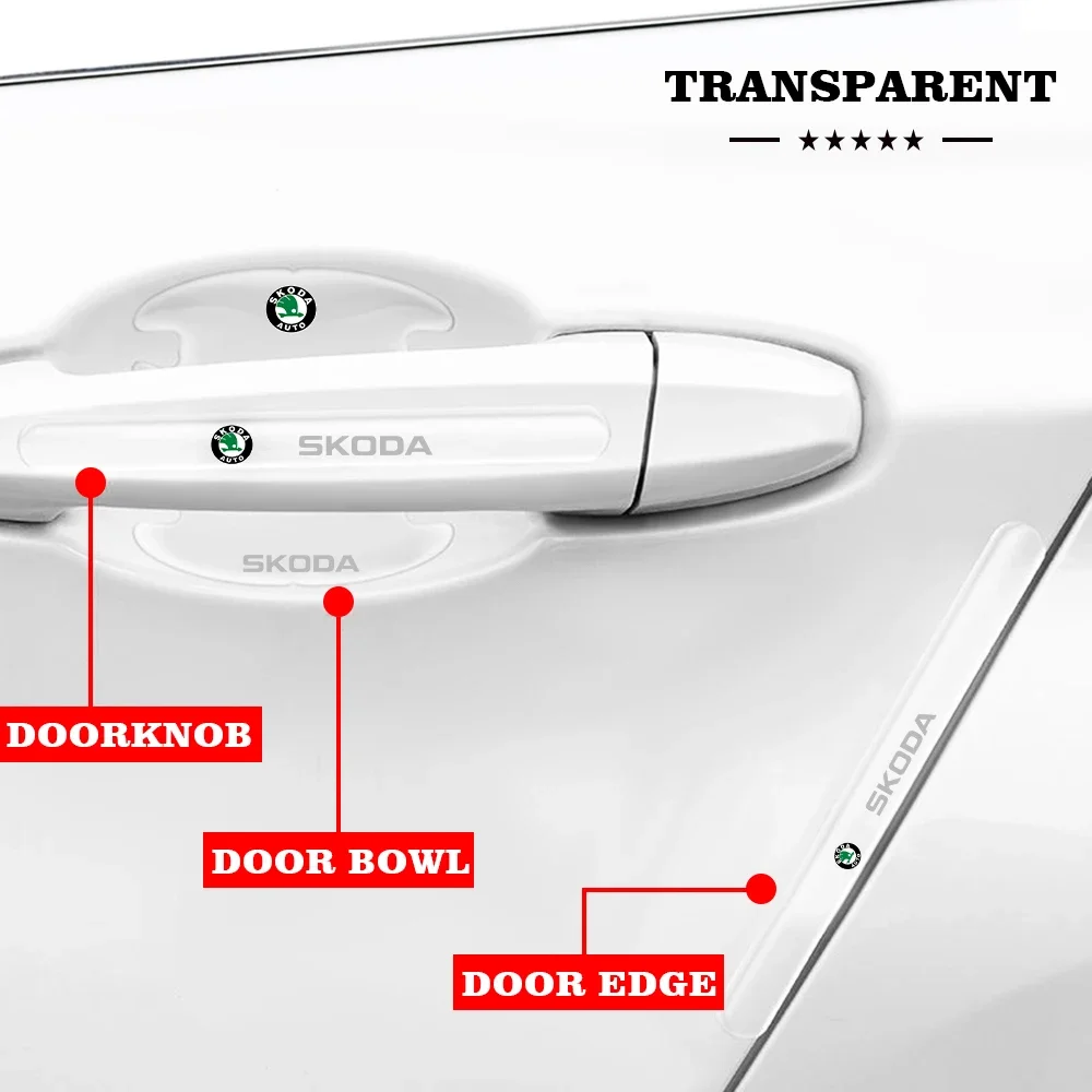 Auto Door Handle bowl Anti-Scratch Strip Protection Strip Car Body Universal Anti-Collision Invisible For Skoda Yeti Octaviar