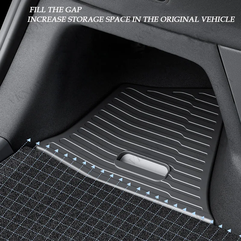 For Tesla Model YL Rear Trunk Side Storage Bucket Left Right Organizer Box Waterproof Car Cargo Storage Container AutoAccessorie