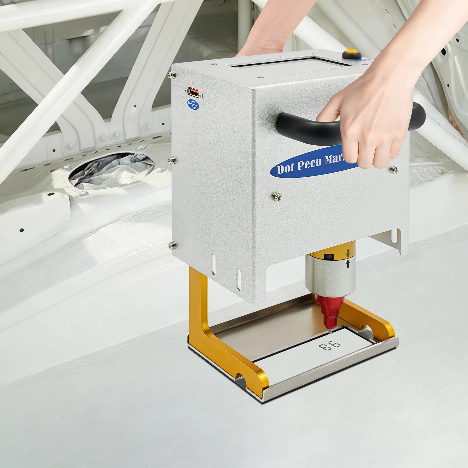 300W Electric Marking Machine Touchscreen Aluminum Alloy Portable Engraver Handheld Electric Marking Machine 30-40mm/s Speed