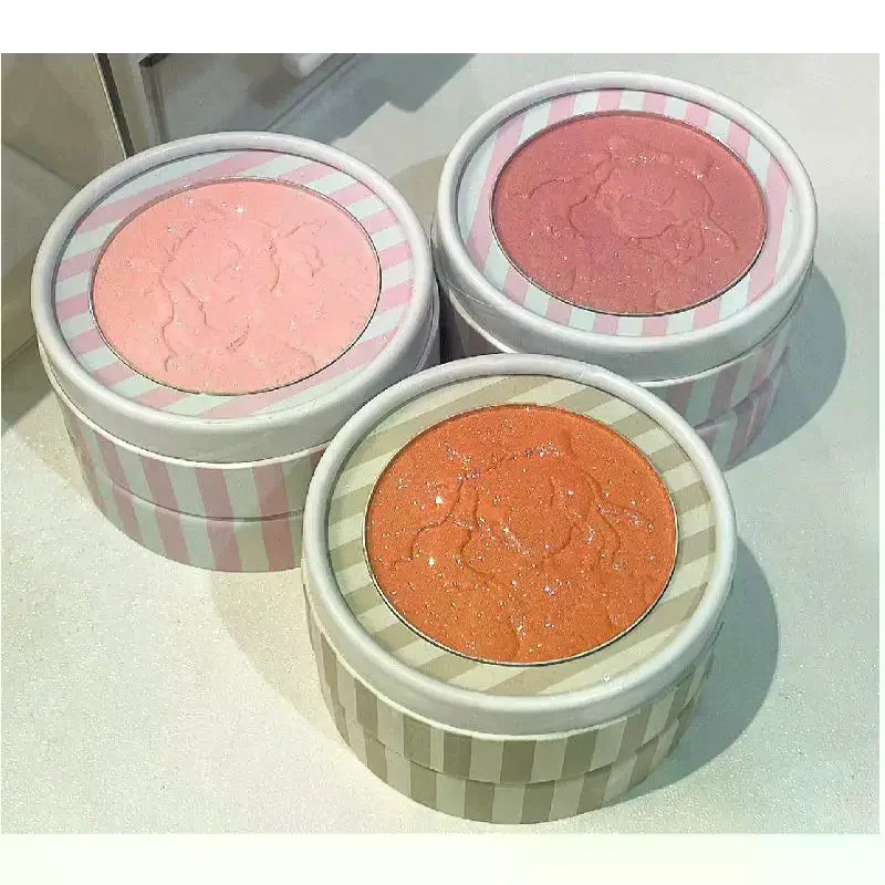 HERORANGE 立体エンボスブラッシュ ファインパウダー モノクローム スムースマット シマー レトロアーモンド ブラッシャー ルージュ エンハンシングメイクアップ