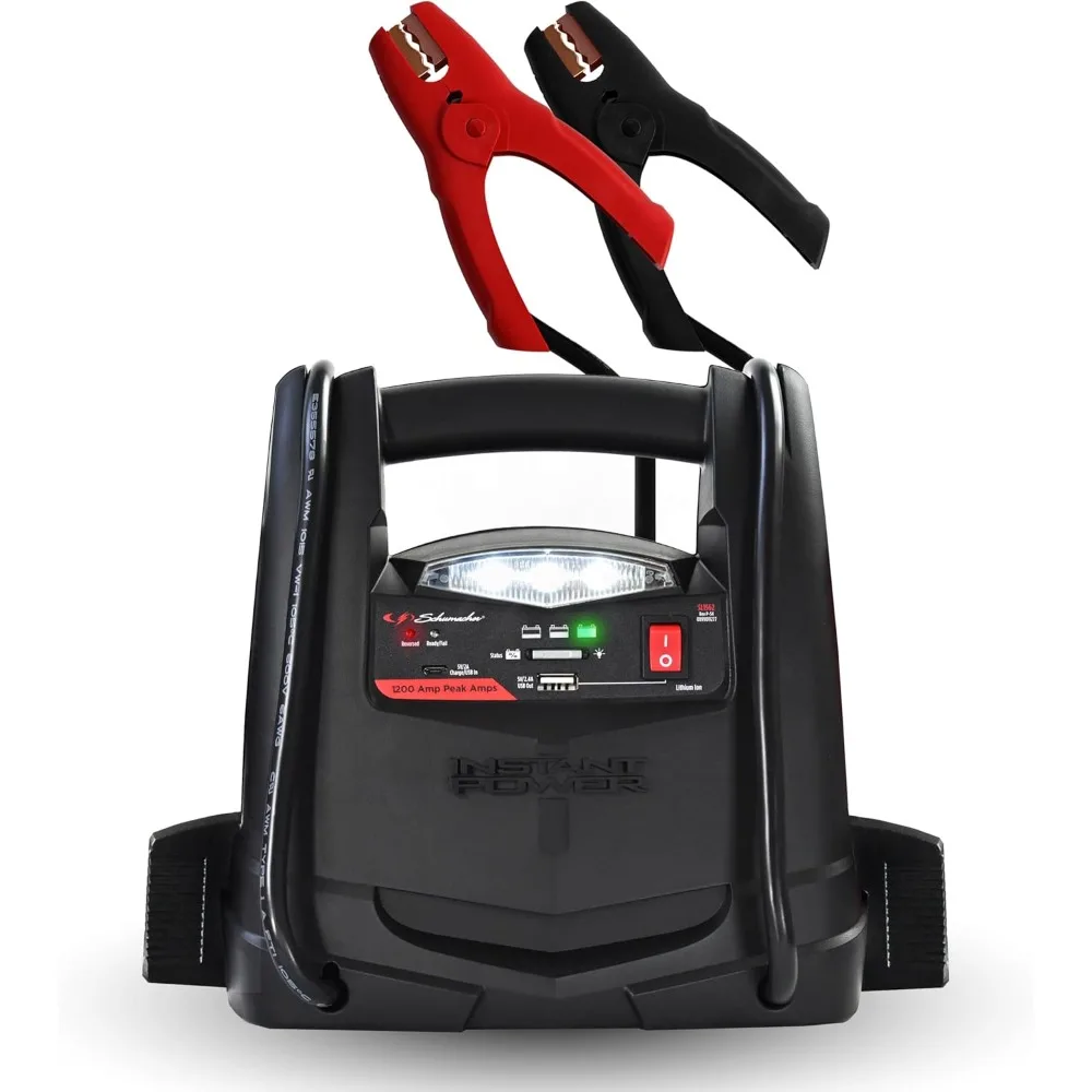 

Литиевый автомобильный стартер Schumacher 1200A и электростанция с воздушным компрессором 150PSI и зарядкой через USB 2,4 А