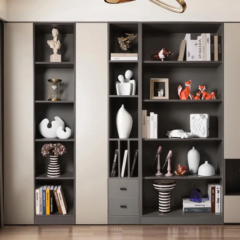 

Light luxury high-end bookcase ornament combination wine cabinet living room office study model room entrance home soft