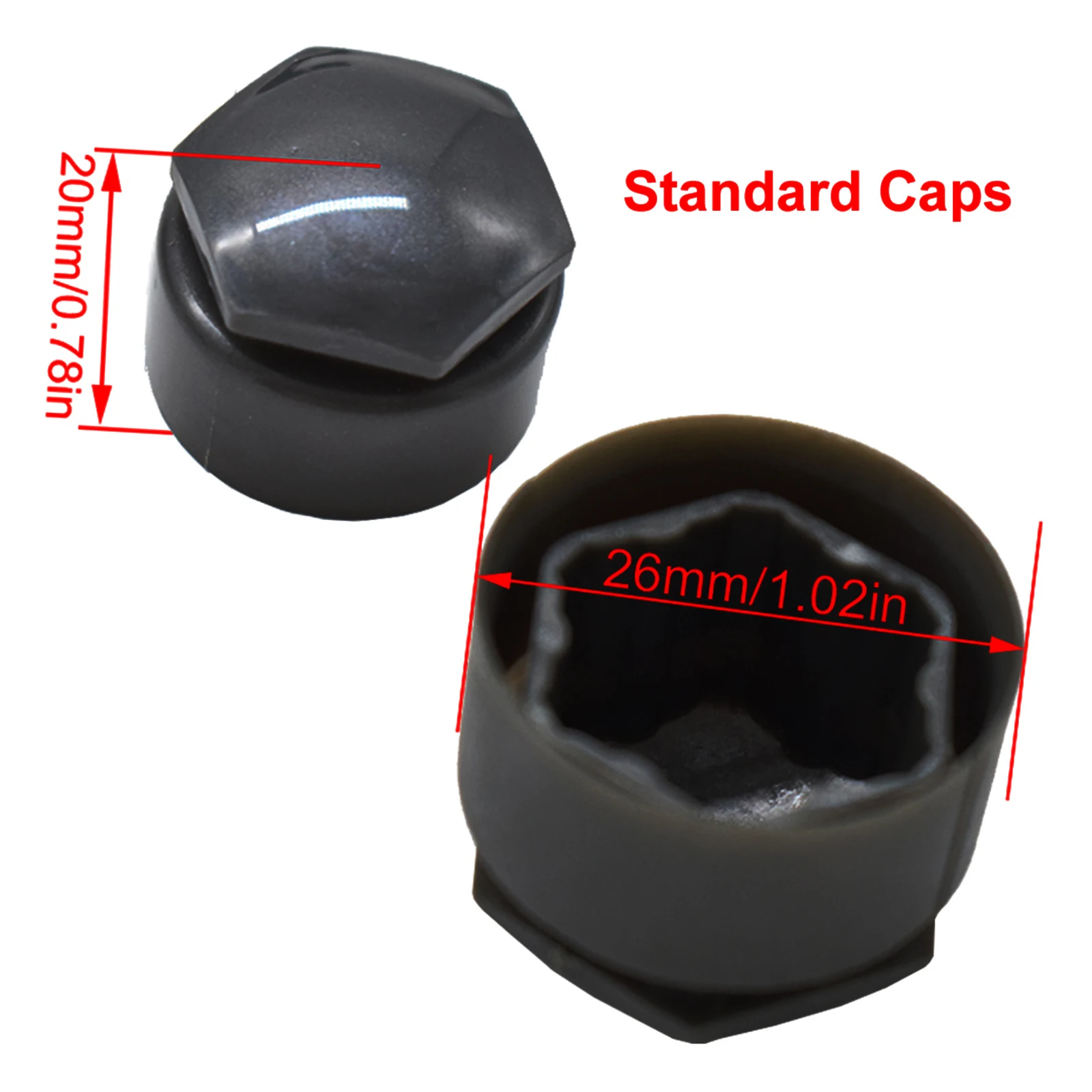 24x25mm Car Wheel Nuts Caps Protector Tyre Bolts Outward Decoration Studs Hub Cover Caps Black For Audi A4 A5 A6 A7 Q3 Q5 TT R8