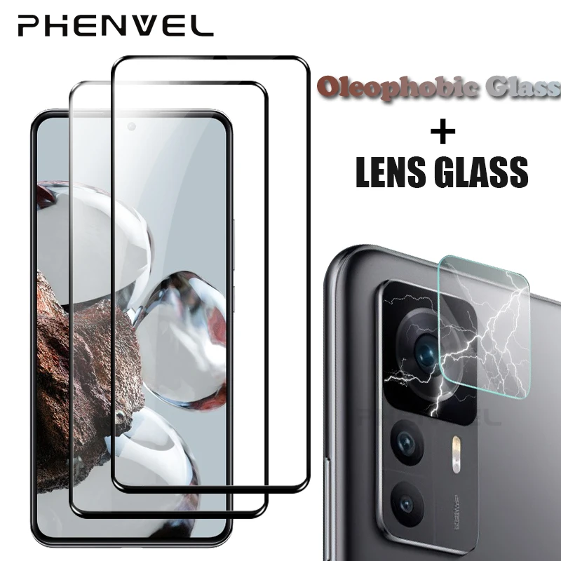 Oleophobic Protective Glass For Xiaomi Mi 12T Pro Full Cover Screen Protector Mi 12T Lens Tempered Glass