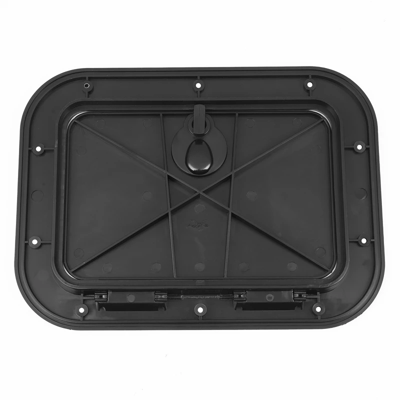 3X Marine Deck Plate Access Cover Pull Out Inspection Hatch With Latch For Boat Kayak Canoe, 380 X 280Mm -Black