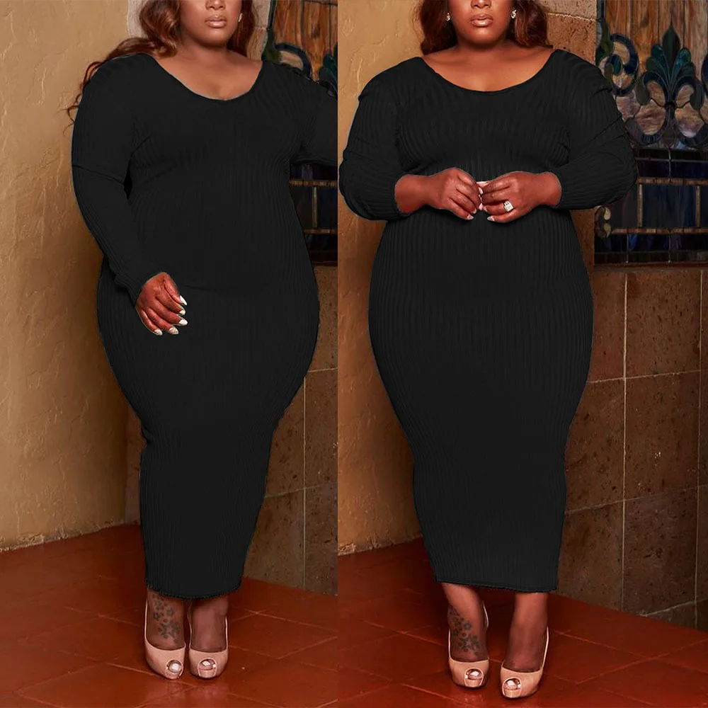 

Women's Long Dress Casual Fashion Round Neck Pit Strip Solid Color Women's Clothing 2026 Spring And Summer New Product Fashion T
