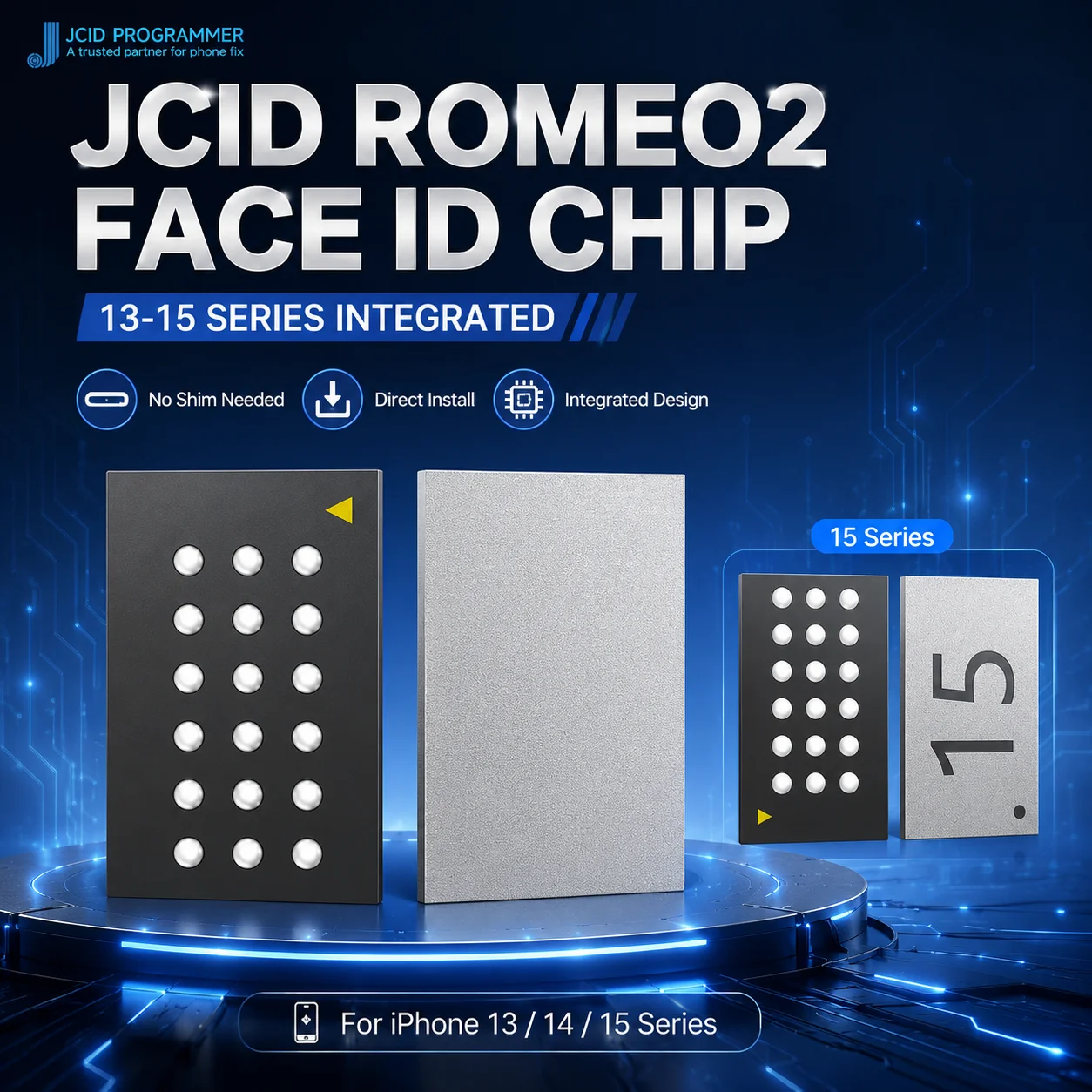 JC JCID Dot Matrix Projector IC Chip for iPhone X-15 Pro Max iPad 3/4 Face ID Repair Motherboard Replacement Parts Tools Kit Set