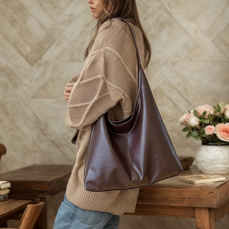 Neue Vintage Tote Tasche Große Kapazität Einfache frauen Schulter Tasche Hobo Tasche Für Weibliche Pendeln Umhängetasche