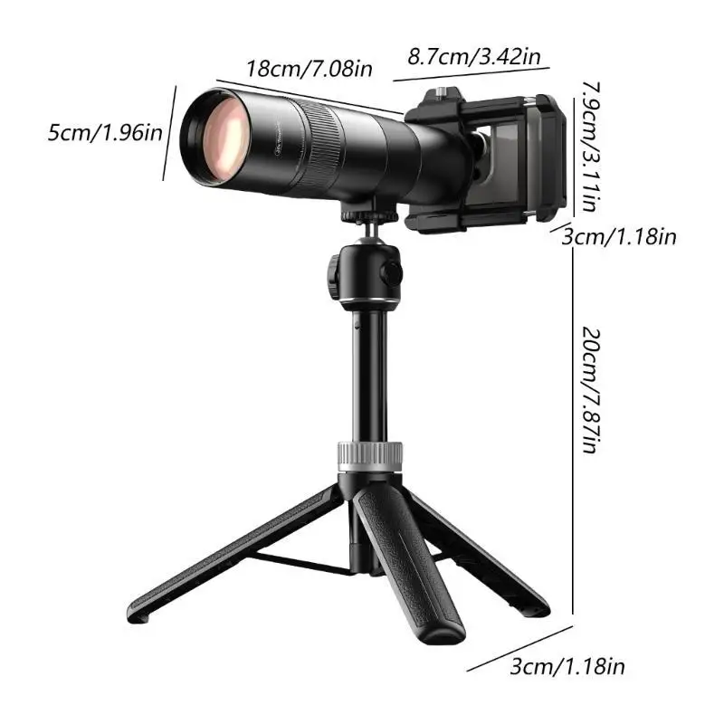 Photography Lens 36X Telephoto Lens with Tripod for Most Phones Picture Taking  D2RC