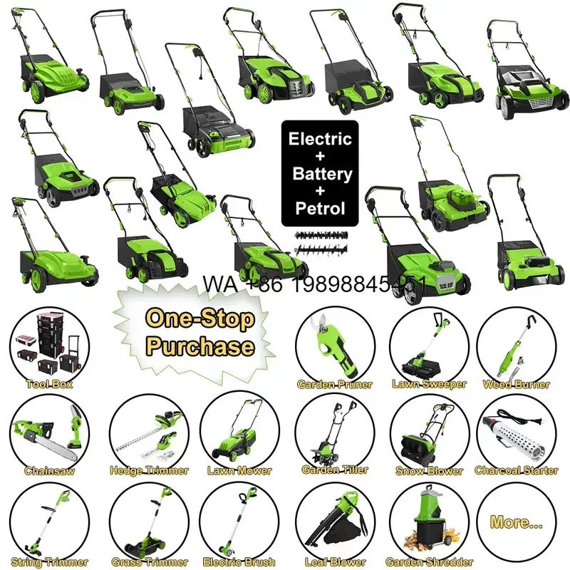 Wmwmnu for 370mm Lawn Scarifier and Aerator 2 in 1 Grass Dethatcher Rake Lawn Raker