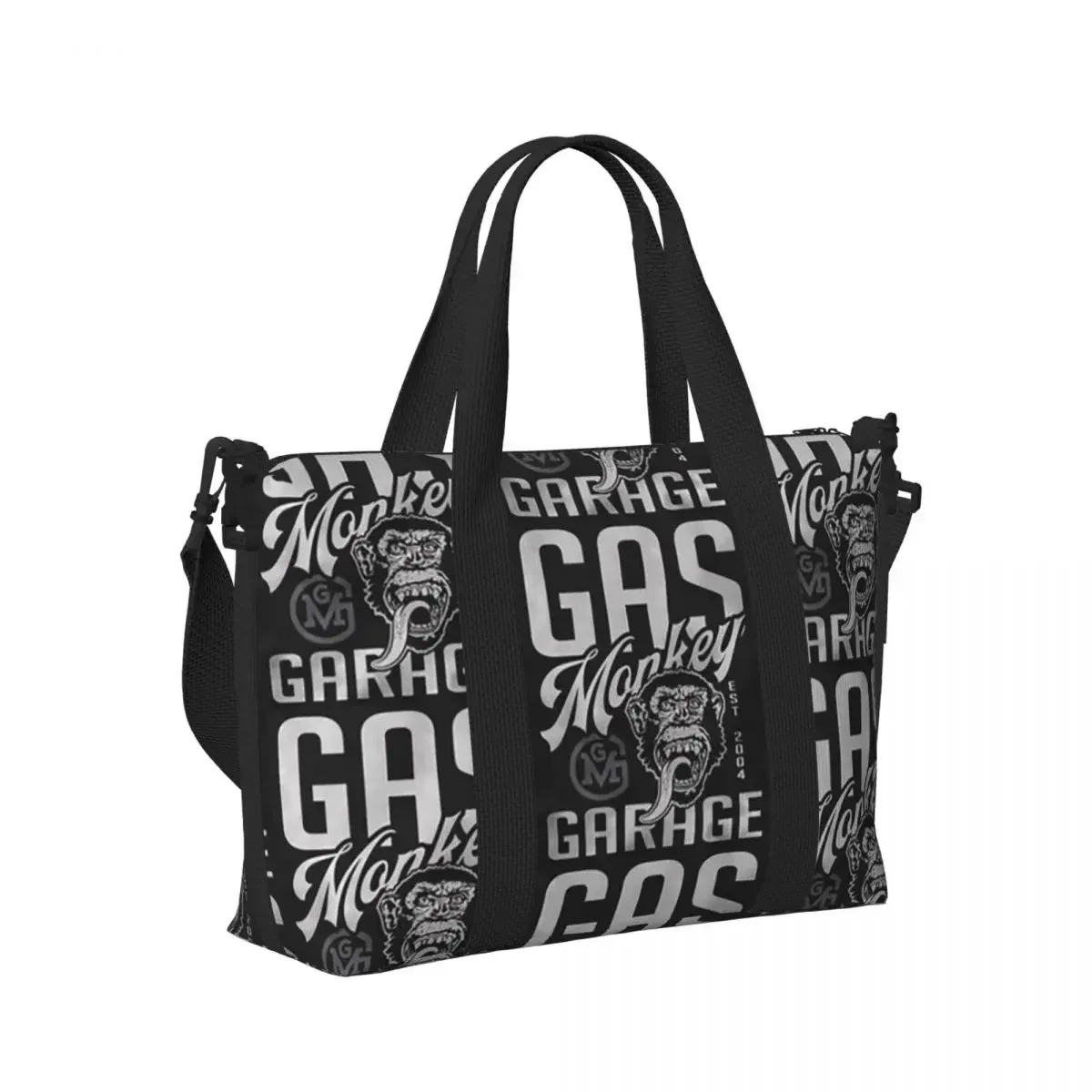 

Hot Rods Motorcycles Racing Gas Monkeys Garage Beach Travel Bag Tote Bags for Gym Sport Women Shopping Duffle Shoulder Bag