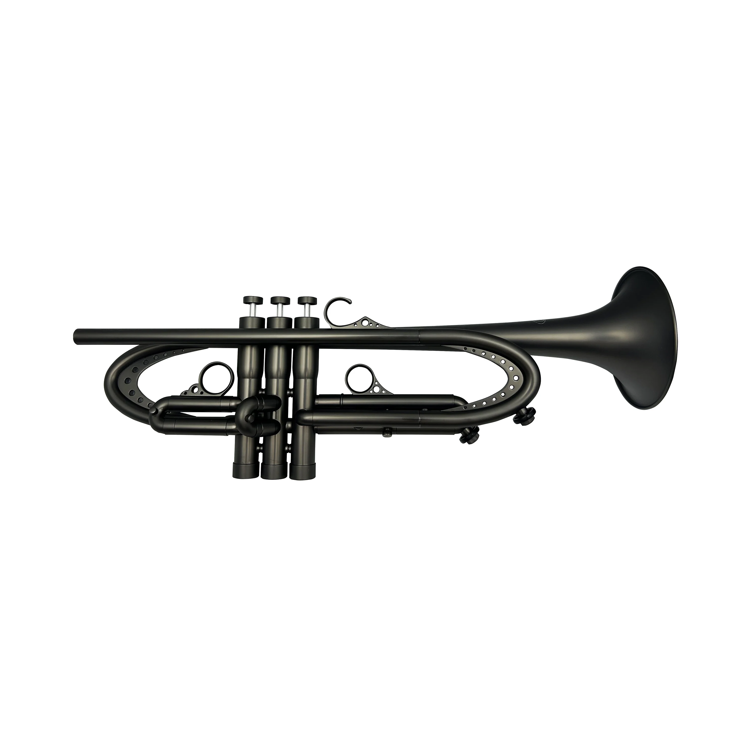 Bb Tone Trumpet Black Nickel Matt Finish Brass Body Wind Instrument For Musician Band Performance Daily Practice Rehearsal