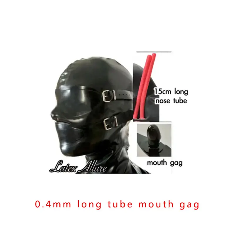 Latex Catsuit Sexy Fetish Hoods 100% Natural Latex Materials  with Back Zip Adults Latex Mask Unisex Handmade Head image 4