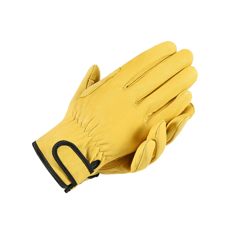 Guantes de trabajo de cuero para trabajadores, protección de seguridad para soldadura, jardín, deportes, conductor de motocicleta, resistentes al desgaste, código medio