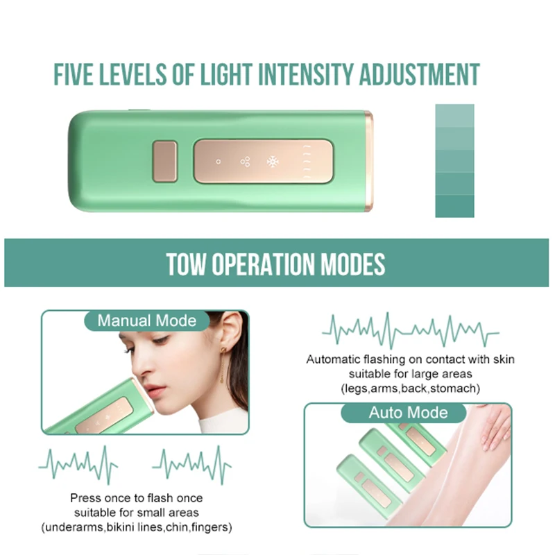 PAKISS Professional Mini Portable Epilator Home Use Ice Ipl Hair Removal Laser Device FY-B505