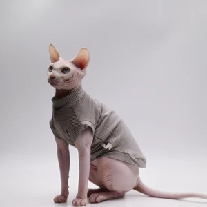 DUOMASUMI Summer Cat Vest for Hairless Breeds - Stretch Cotton & Ultra-Soft Cooling Top for Sphynx, Devon Rex& Abyssinian Cats 12 best sales cat vest - №9