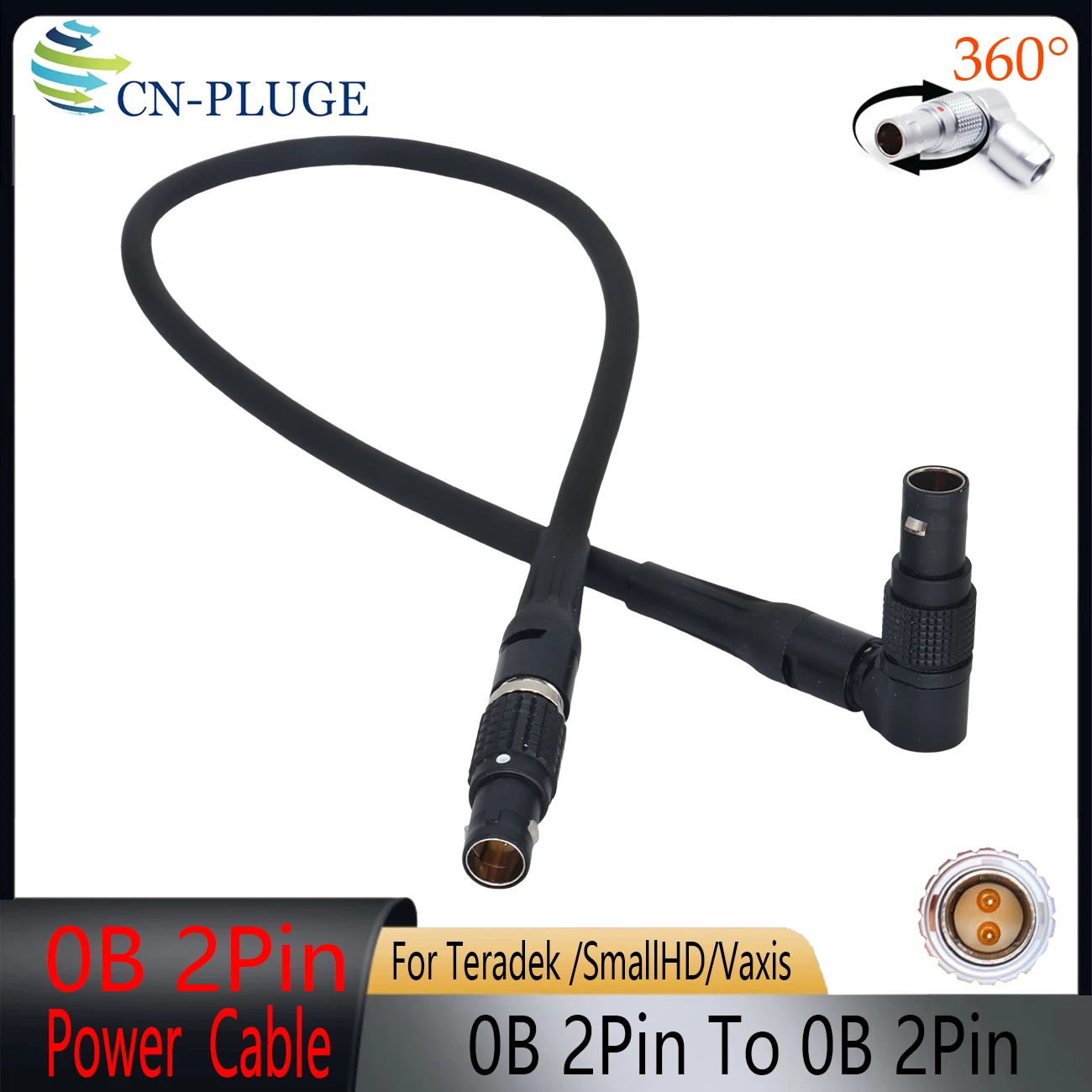 ARRI Camera 0B 2Pin To 0B 2Pin Power Cable For Teradek  , Vaxis, SmallHD Power