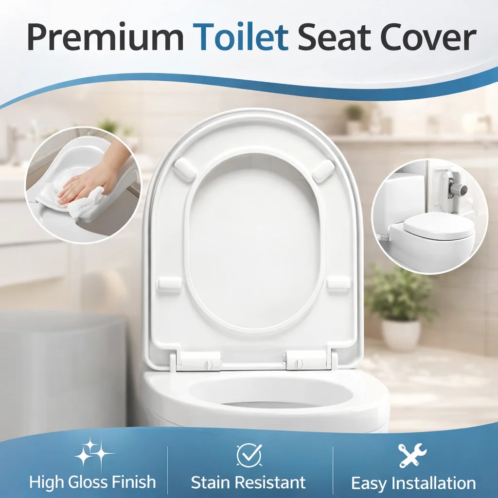 

Easy Maintenance Toilet Seat, Smooth Finish Design, Quiet Close Toilet Lid for Daily Use