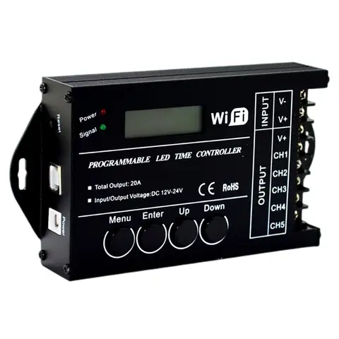 DC12 DC24V TC421 WiFi time programmable led controller dimmer rgb aquarium lighting timer input 5 channels for led strip