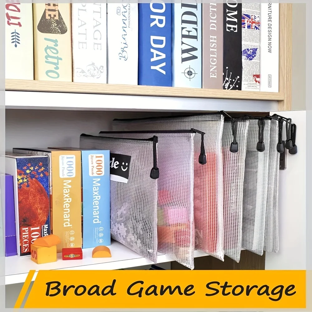 2pcs A4 Mesh Zipper Pouch Waterproof Plastic Document Pouch Multipurpose for Travel Storage Office Appliances Home  Random color