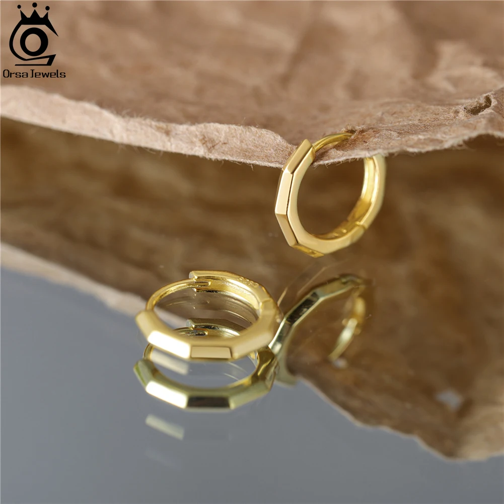 

ORSA JEWELS Genuine 925 Sterling Silver Dainty Circle Earring Fine Jewelry Versatile Hoop Earrings Birthday Party Gifts APE91