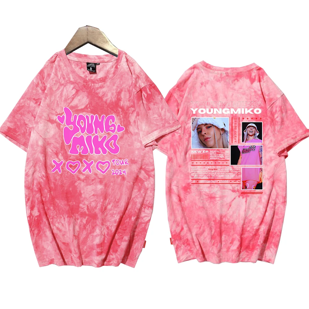 Young Miko 2024 Tie Dye Shirts Unisex  Round Neck Short Sleeve T-Shirt Fans Souvenir Gift Tops