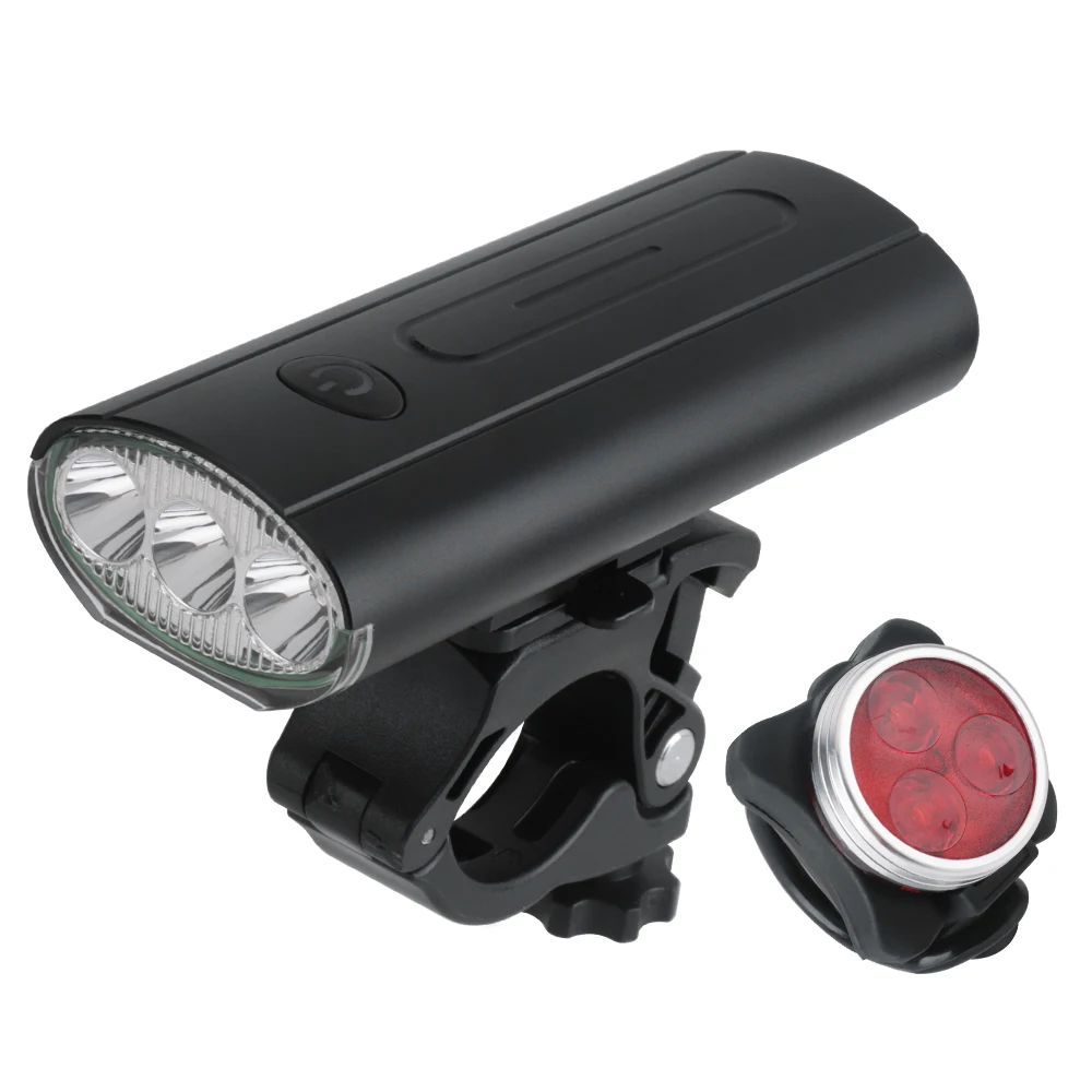 

USB Rechargeable Bike Light Set Easy to Mount LED Cycling Accessories Super Bright Bicycle Light Bike Headlight and Tail Light 1