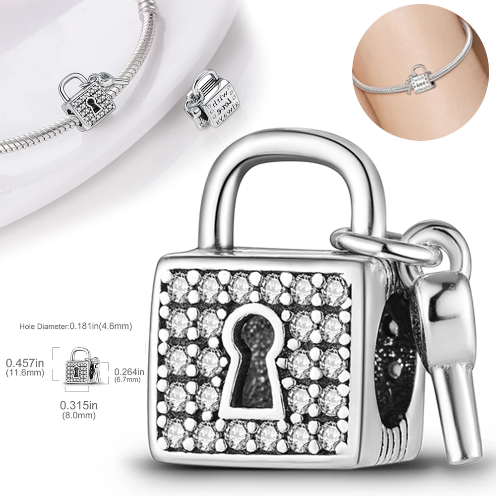 

Original Charms 925 Silver Infinite Love Keys and Locks Beadss Fit Charms Plata 925 Bracelets for Women Jewelry Making Diy Gifts