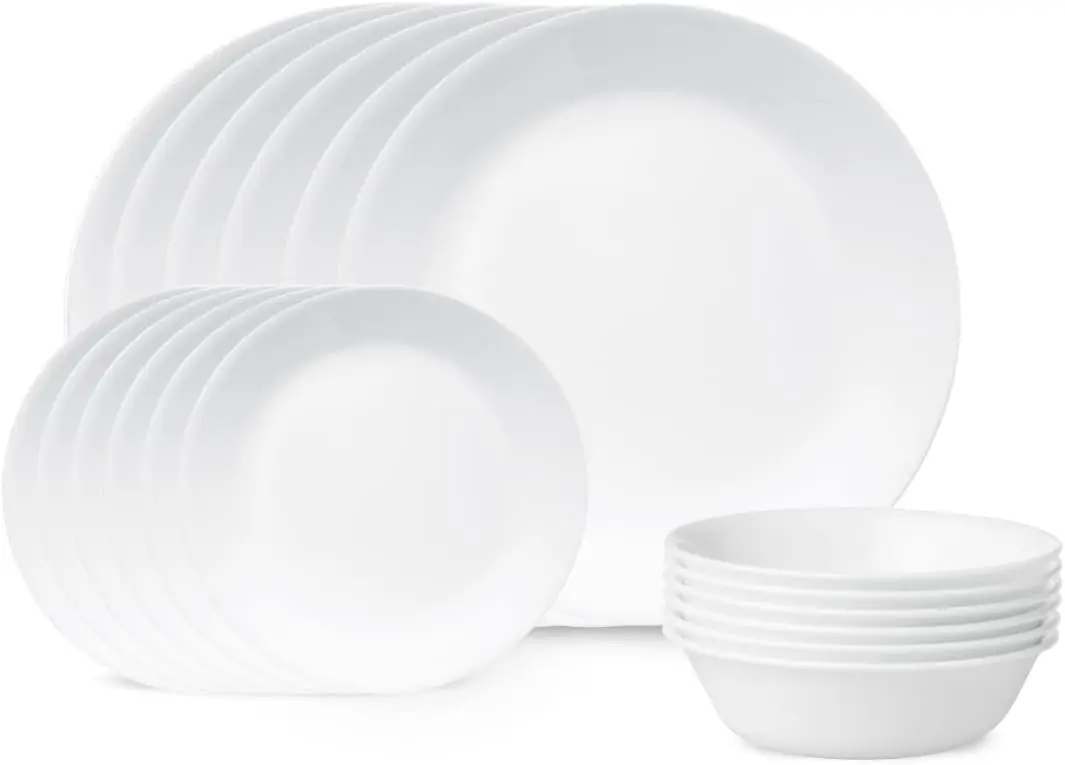 18-Piece Dinnerware Set, Winter Frost White, Service for 6