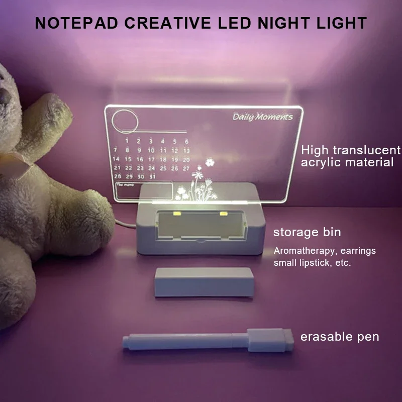 Creative Led Note Board Night Light USB Message Board With Pen Holiday Light Children Girlfriend Gift Decoration DIY Night Lamp