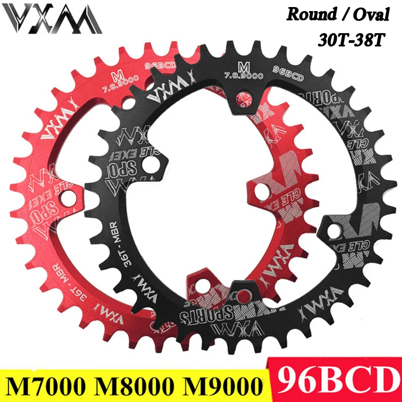 VXM 96BCD Round Oval Chainring MTB Mountain Bikes Narrow Wide Chainring 30T 32T 34T 36T 38T Bicycle Crankset Tooth Plate Parts