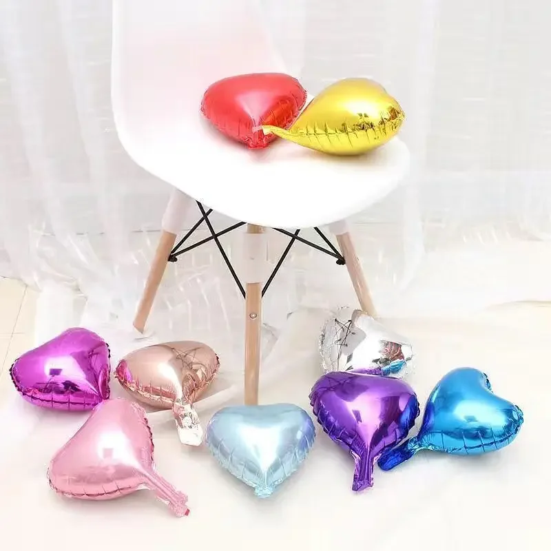 5pcs/10 inch Aluminum Film Balloon Wedding Birthday Party Welcome Baby Decoration Heart shaped Love Holiday Decoration Balloon