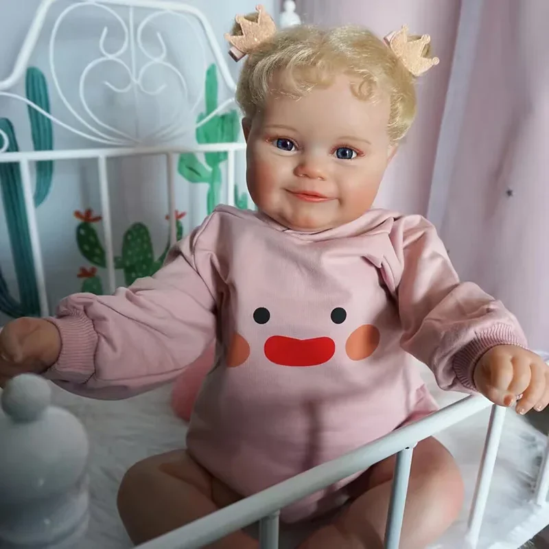 

60CM Reborn Dolls Soft Maddie Cloth Body with Rooted Hair Lifelike Realistic Visible Veins Skin Tone Reborn Baby Doll Girls Gift