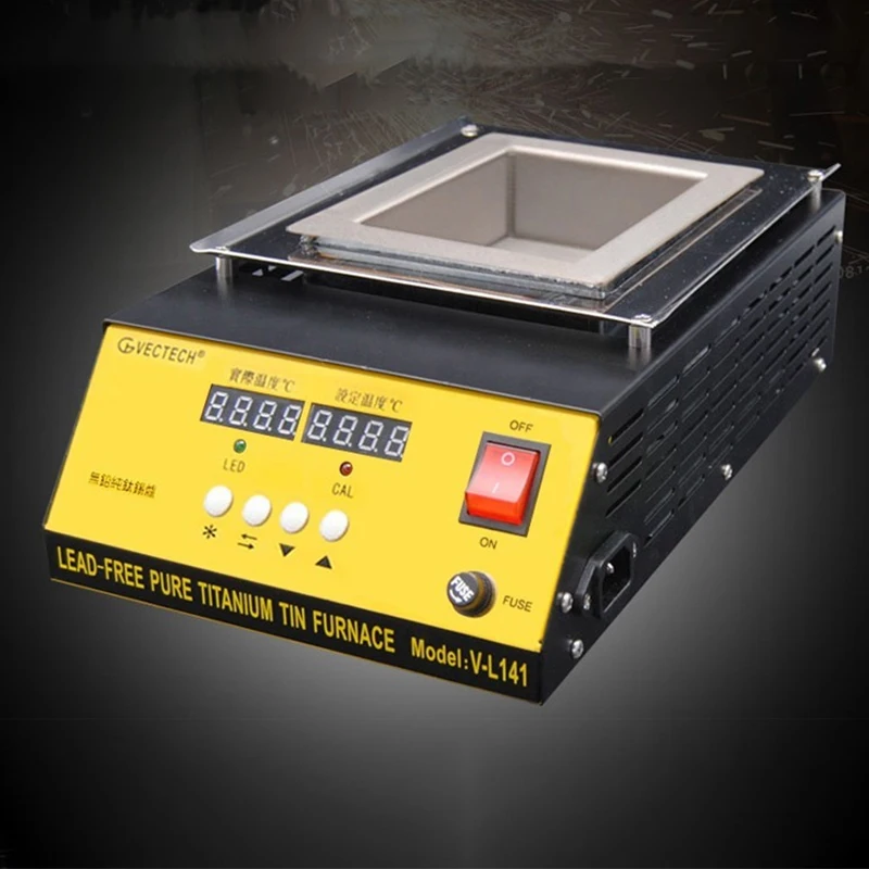 110V/220V Tin Melting Pot Solder Tin Pot Tin Melting Furnace Thermoregulation Soldering Desoldering Bath 30~400 Degree Ajustable