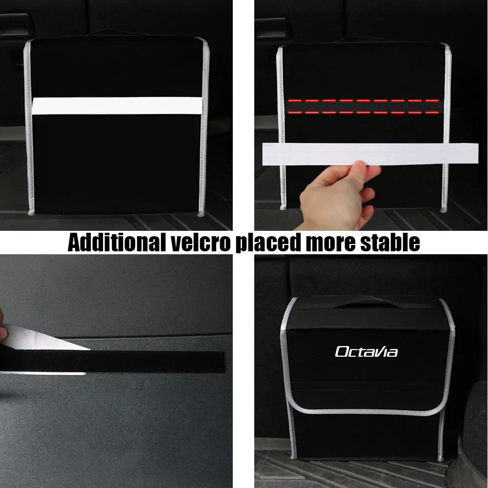 자동차 정리함 트렁크 가죽 보관 가방, 접이식 수납 정리 상자, 스코다 래피드 스칼라 코디아크 파비아 카미크 카록 옥타비아 A5 A7