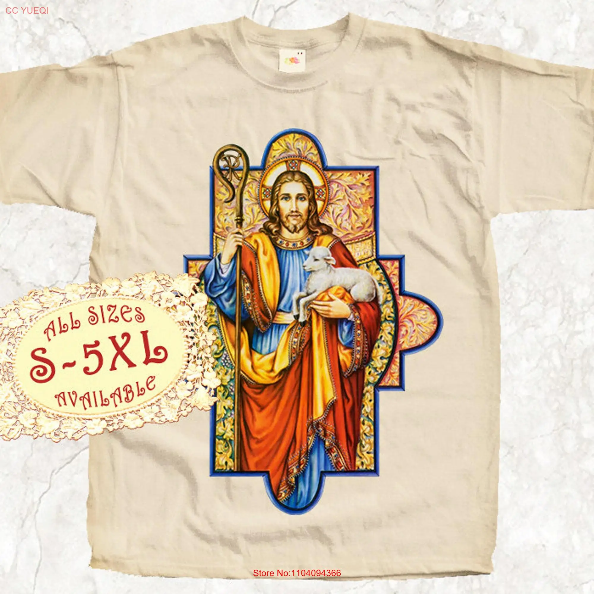 Jesus Christ V76 Catolic T SHIRT All sizes S 5XL Religious Christian Catholic TEE Natural long or short sleeves