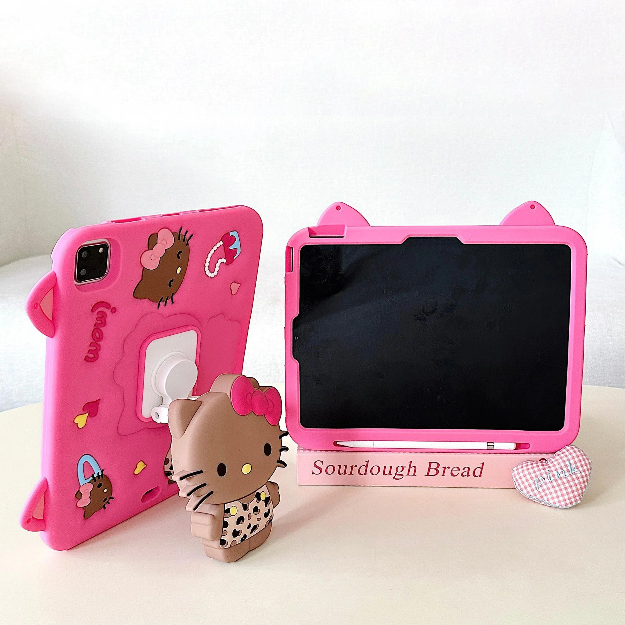 

Kawaii Sanrio HelloKitty Leopard Bow Soft Cover for IPad 10.2 11 Air7 Cute Anime Cartoon Durable Breathable Lightweight Gifts