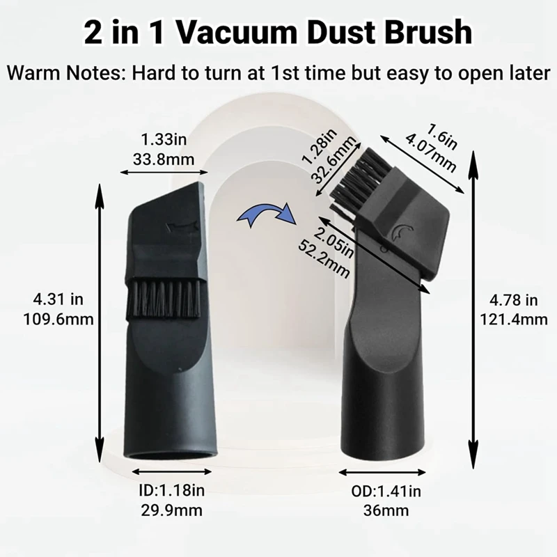 7 шт., насадки и адаптер для вакуумной щетки, 1,25 дюйма