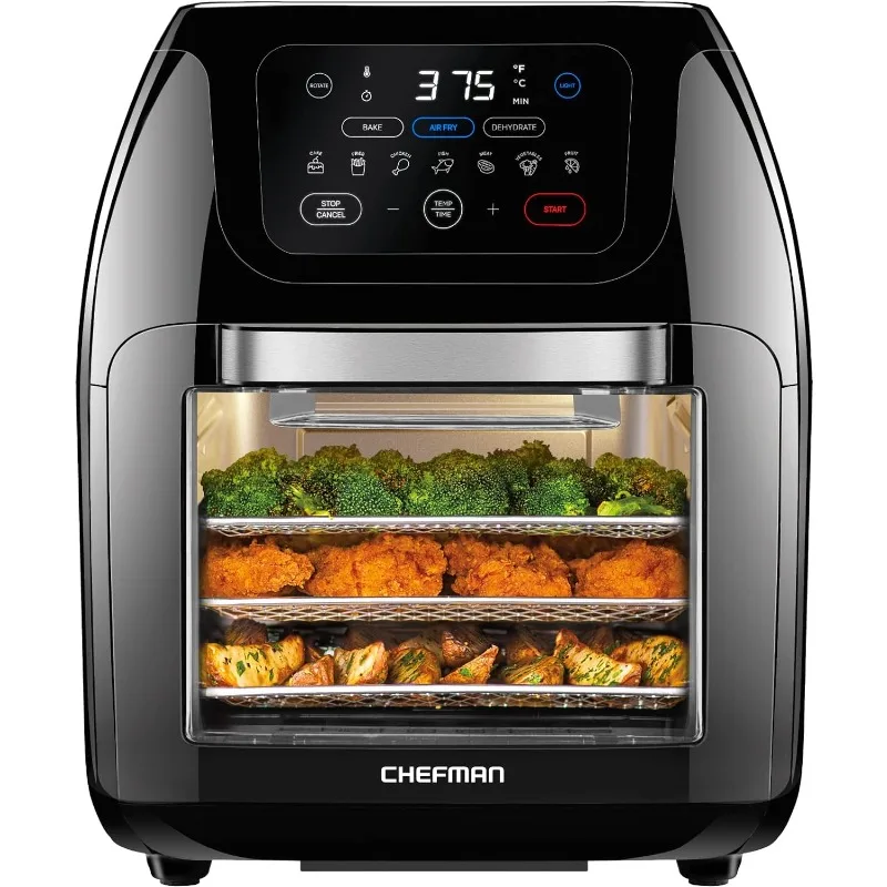 

CHEFMAN Multifunctional Digital Air Fryer+ Rotisserie, Dehydrator, Convection Oven, 17 Touch Screen Presets Fry, Roast