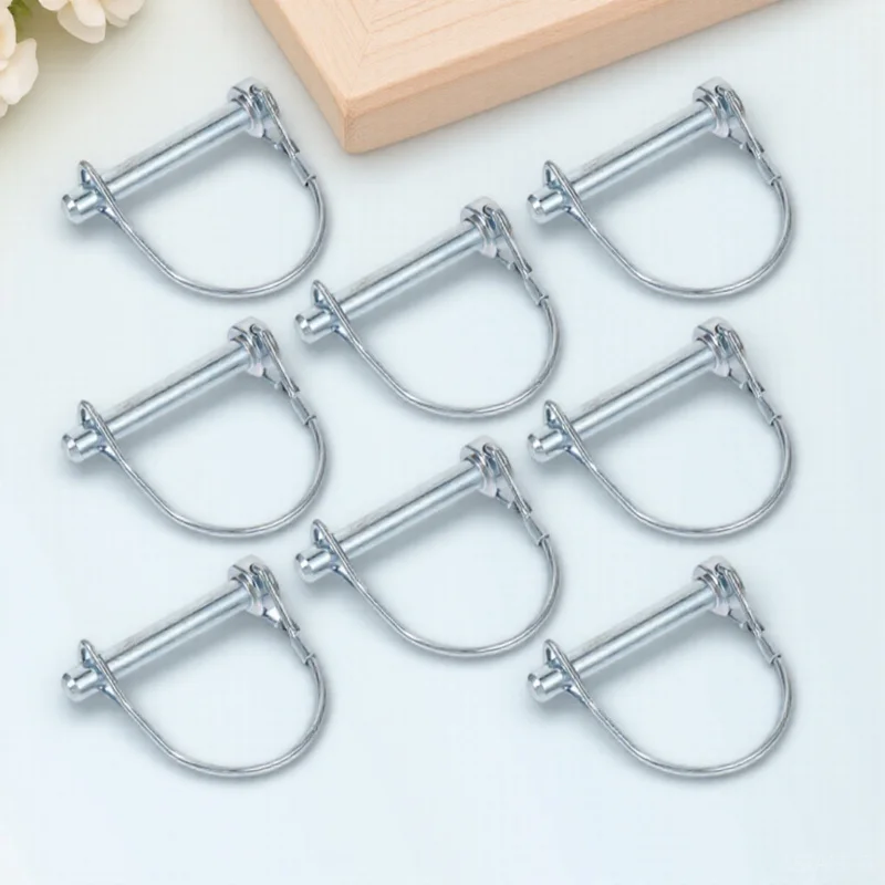 

8 Pcs Trailer Coupler Pin Safety Lock for Lawn Mowers Heavy Duty Shaft Positioning Silver Wire Hitch Fastener
