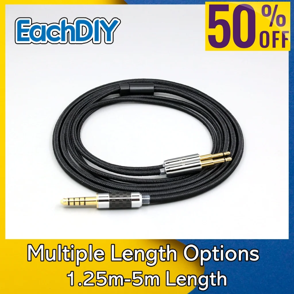 

6.5mm XLR 4.4mm Super Soft Headphone Nylon OFC Cable For Hifiman HE560 HE-350 HE1000 XiaoMi Headphone 2.5mm pin 7553