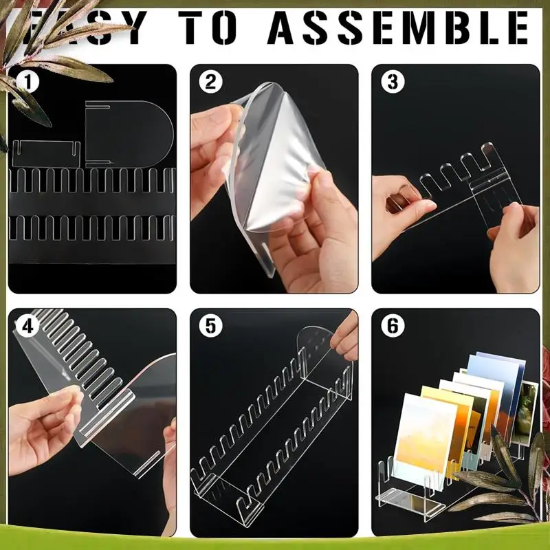 New-2 Pcs 12 Tier Acrylic Greeting Card Display Stand Portable Card Display Rack Clear Postcard Holder Display Stand