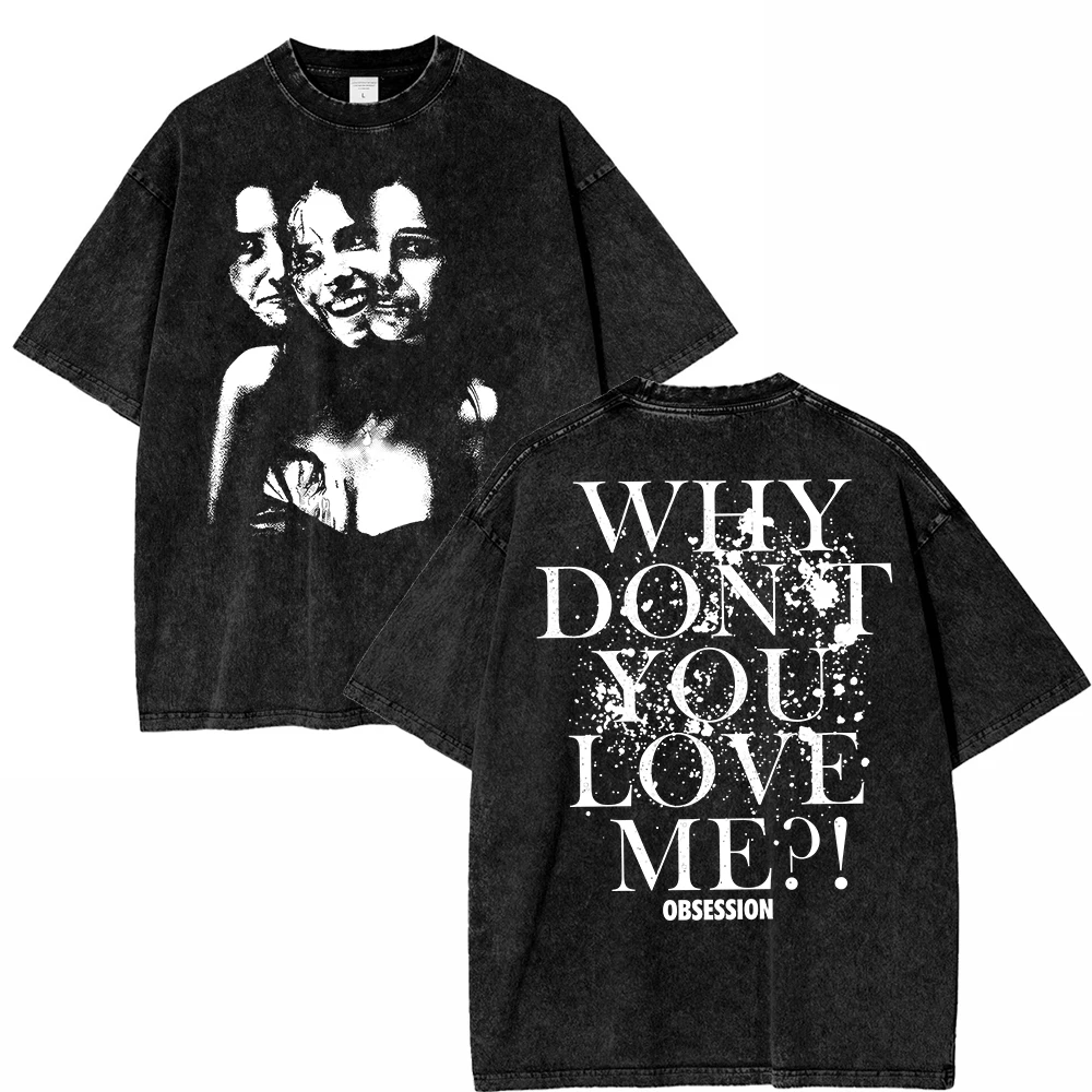 Obsession One Wish Willow Graphic T Shirt Vintage Washed Oversized T-Shirts Short Sleeve Cotton Soft Tee Men Women Clothes
