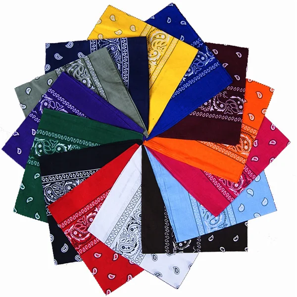 Unisex Bandana Kerchief Punk Hip Hop Cotton Cashew Flower Print Handkerchief Women Men Fashion Head Scarf Headwear Head Wrap