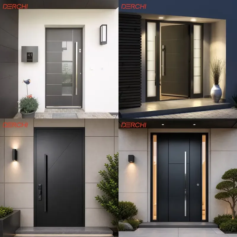 Exterior Aluminum Entry Door Front Door Security Door for Homes Villas and Apartments Custom Size