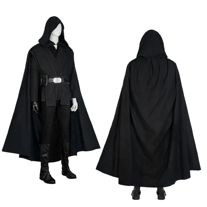 

Sky06 Luke Skywalker Cosplay Costume SW Luke Black Battle Suit Top Pants Cloak Full Set Outfits for Halloween Party Hand Ma66lU&