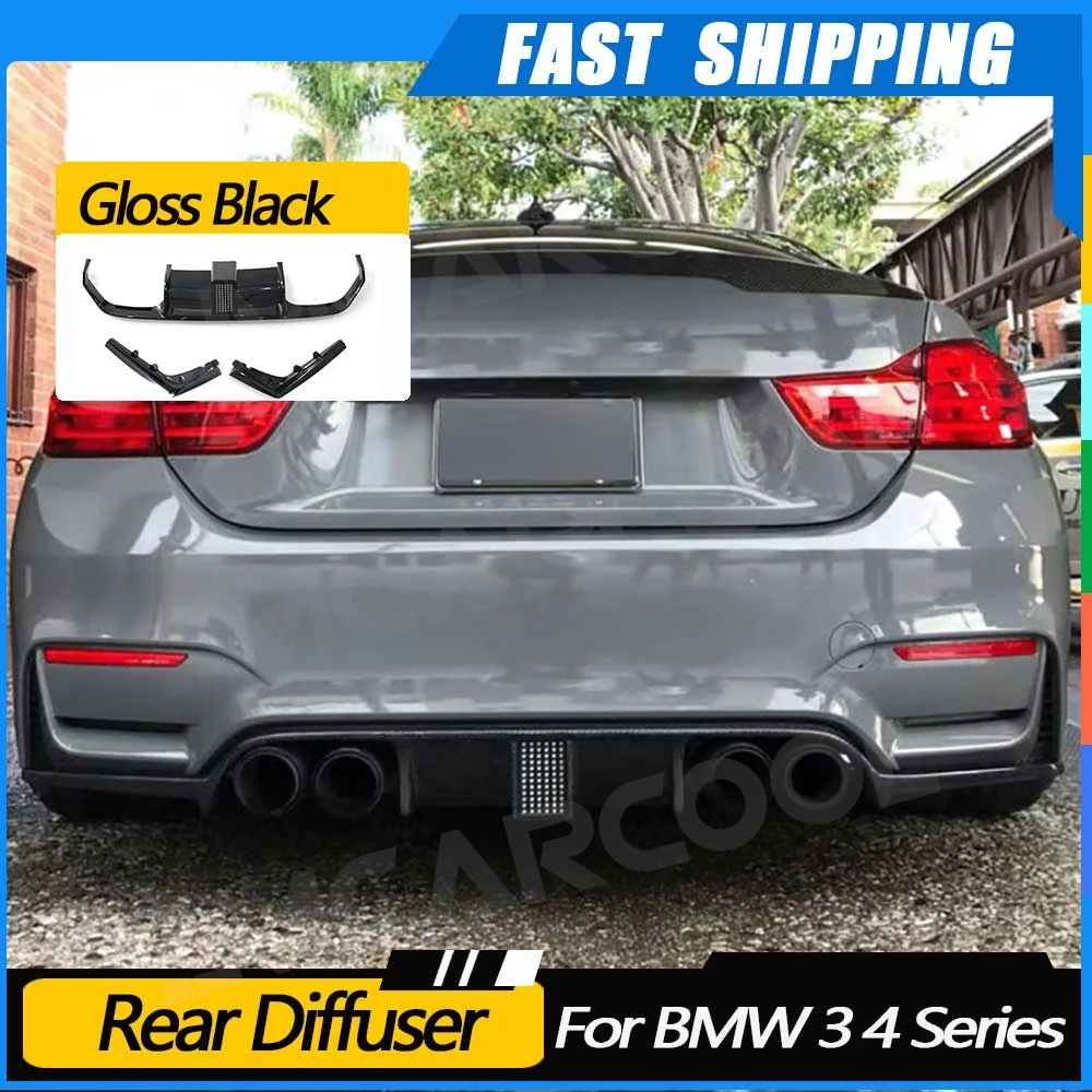 

JMCARCOOL Car Rear Bumper Lip Diffuser With Side Splitters Body Kits For BMW 3 Series 4 Series F80 M3 F82 F83 M4 2014-2019