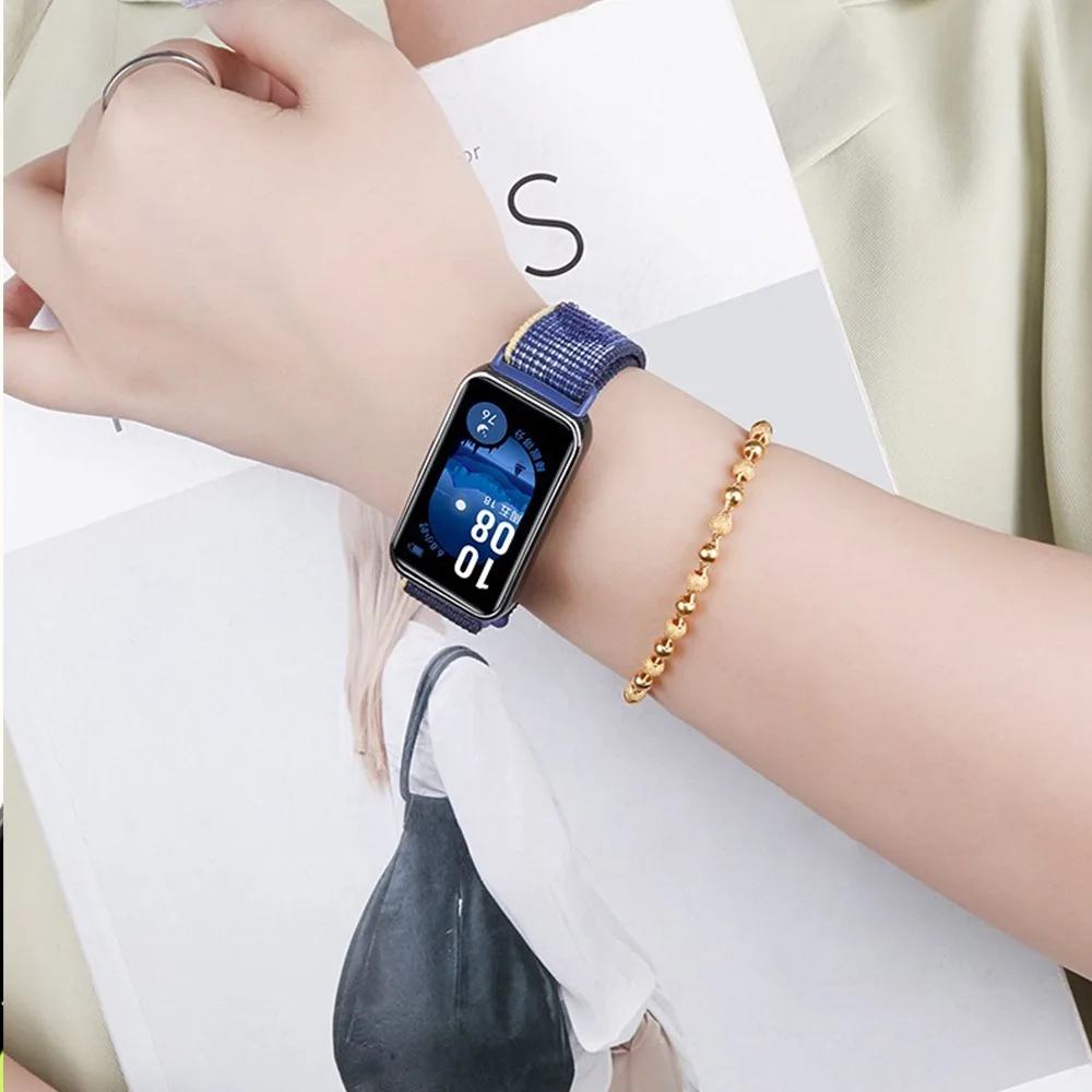 スポーツナイロンループストラップ Huawei 社バンド 10/9/8 Officiel 交換ブレスレット Huawei 社バンド 8/9/10 リストバンドコレアアクセサリー